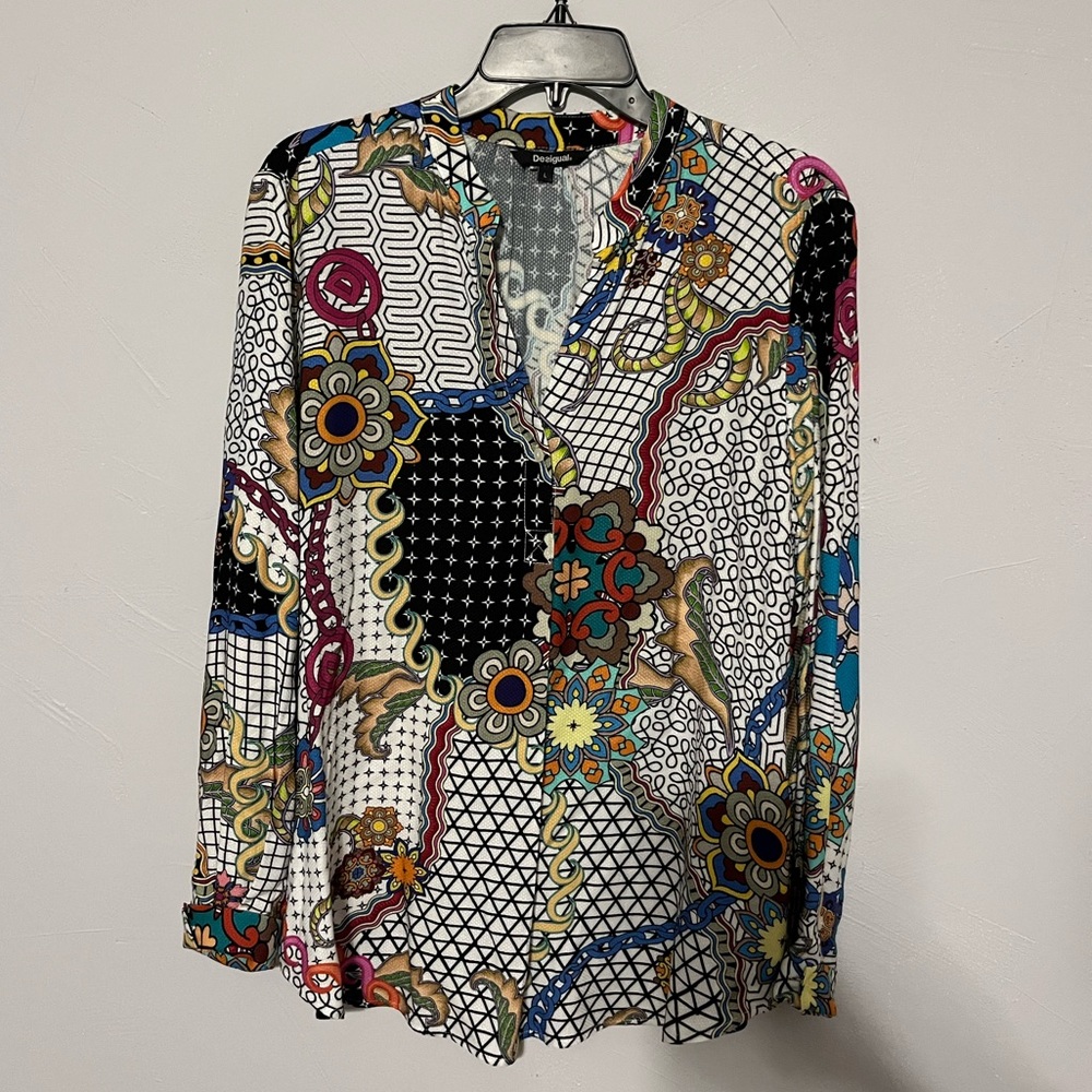 Desigual Multicolor Patterned Blouse 4